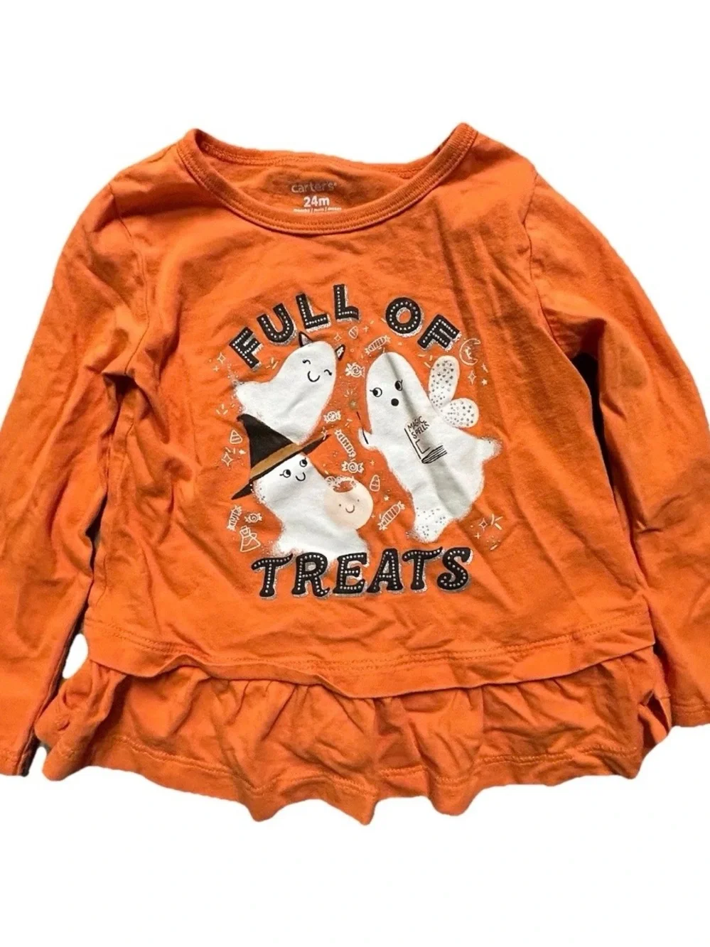 Toddler Girl Fall Tops Halloween Flannel Ghosts Size 18-24 Months